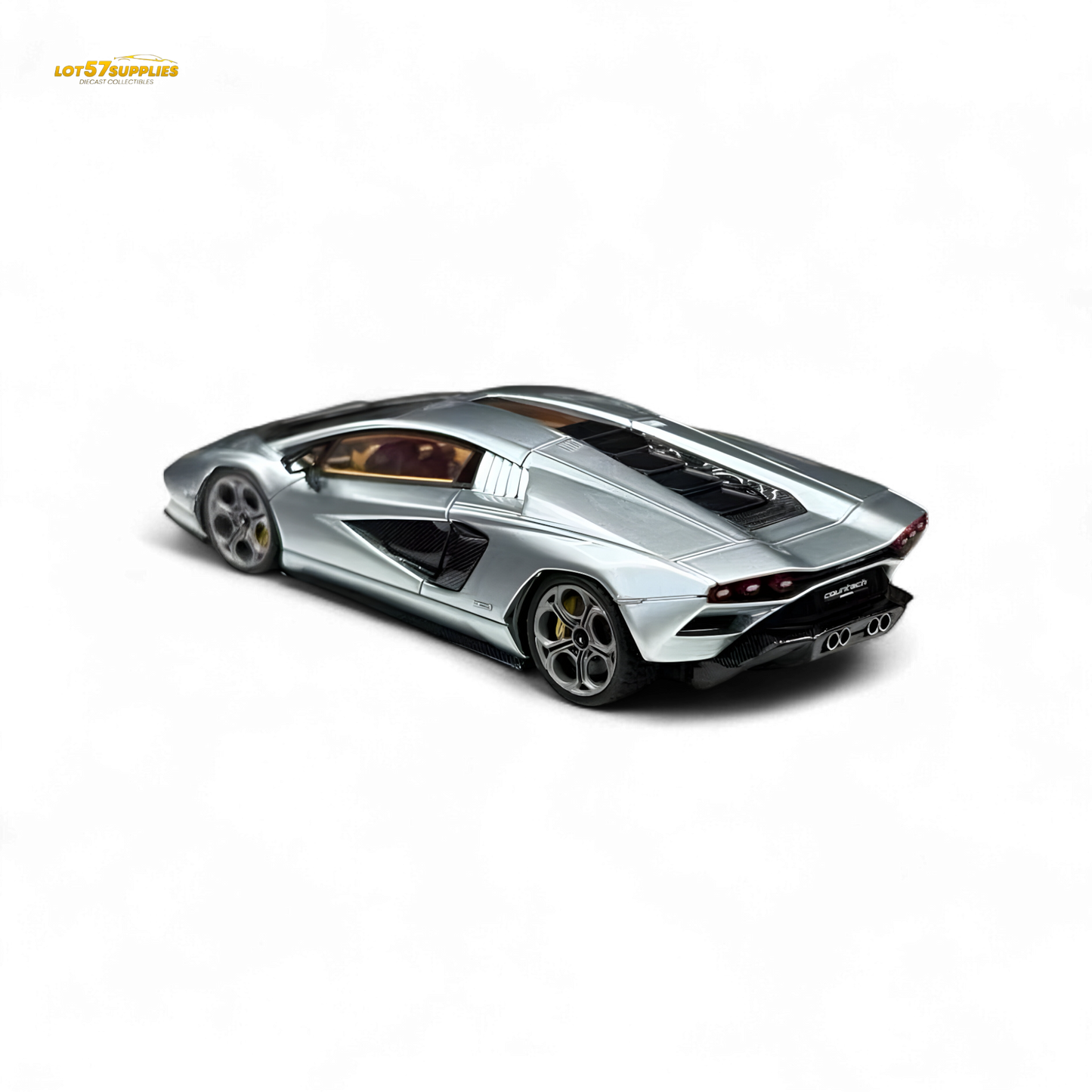 Lot57Supplies Diecast Shop Lamborghini Countach LPI 800-4 model in Azzuro Thetys color, 1:64 scale diecast car with detailed design.