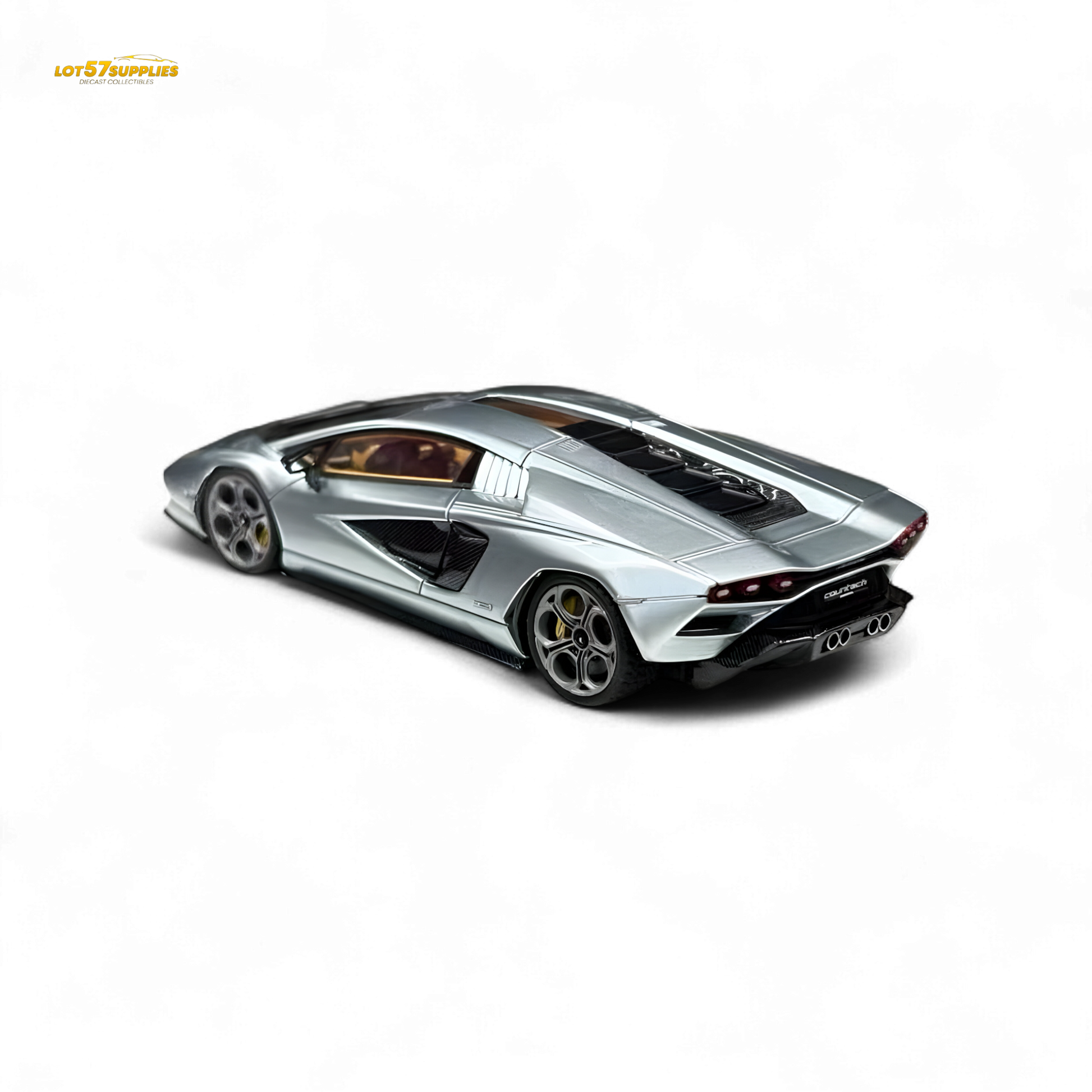 Lot57Supplies Diecast Shop Lamborghini Countach LPI 800-4 model in Azzuro Thetys color, 1:64 scale diecast car with detailed design.