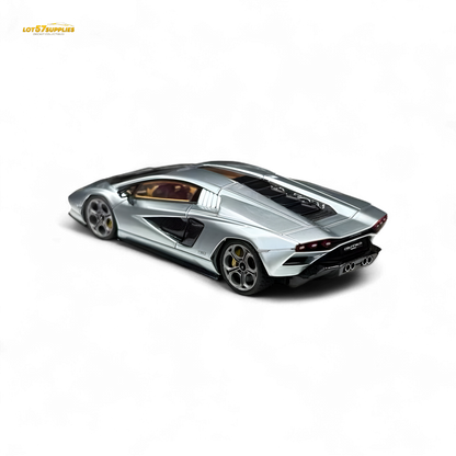 Lot57Supplies Diecast Shop Lamborghini Countach LPI 800-4 model in Azzuro Thetys color, 1:64 scale diecast car with detailed design.