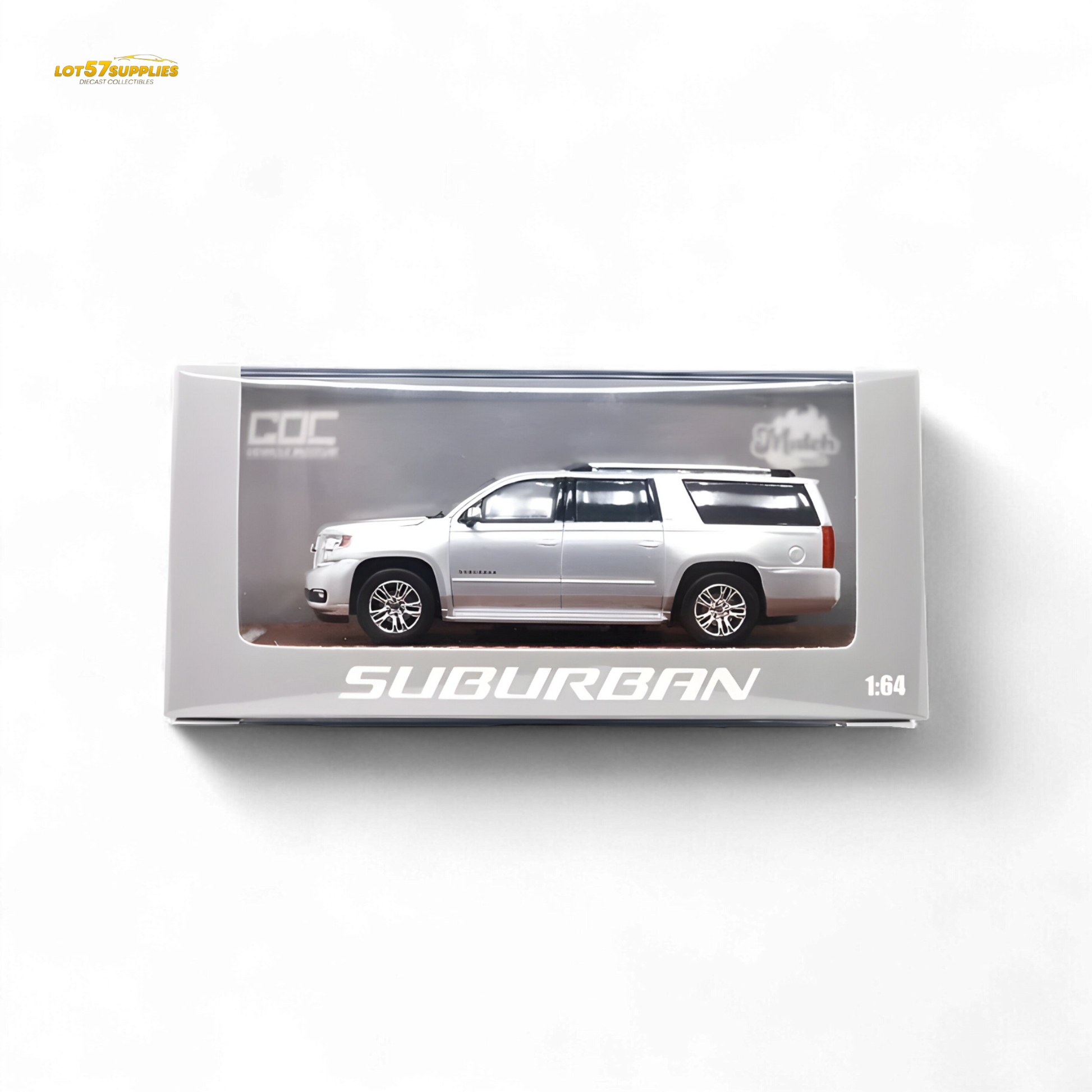 GOC Chevrolet Suburban 2015 Silver 1:64 - Evergreen Kings