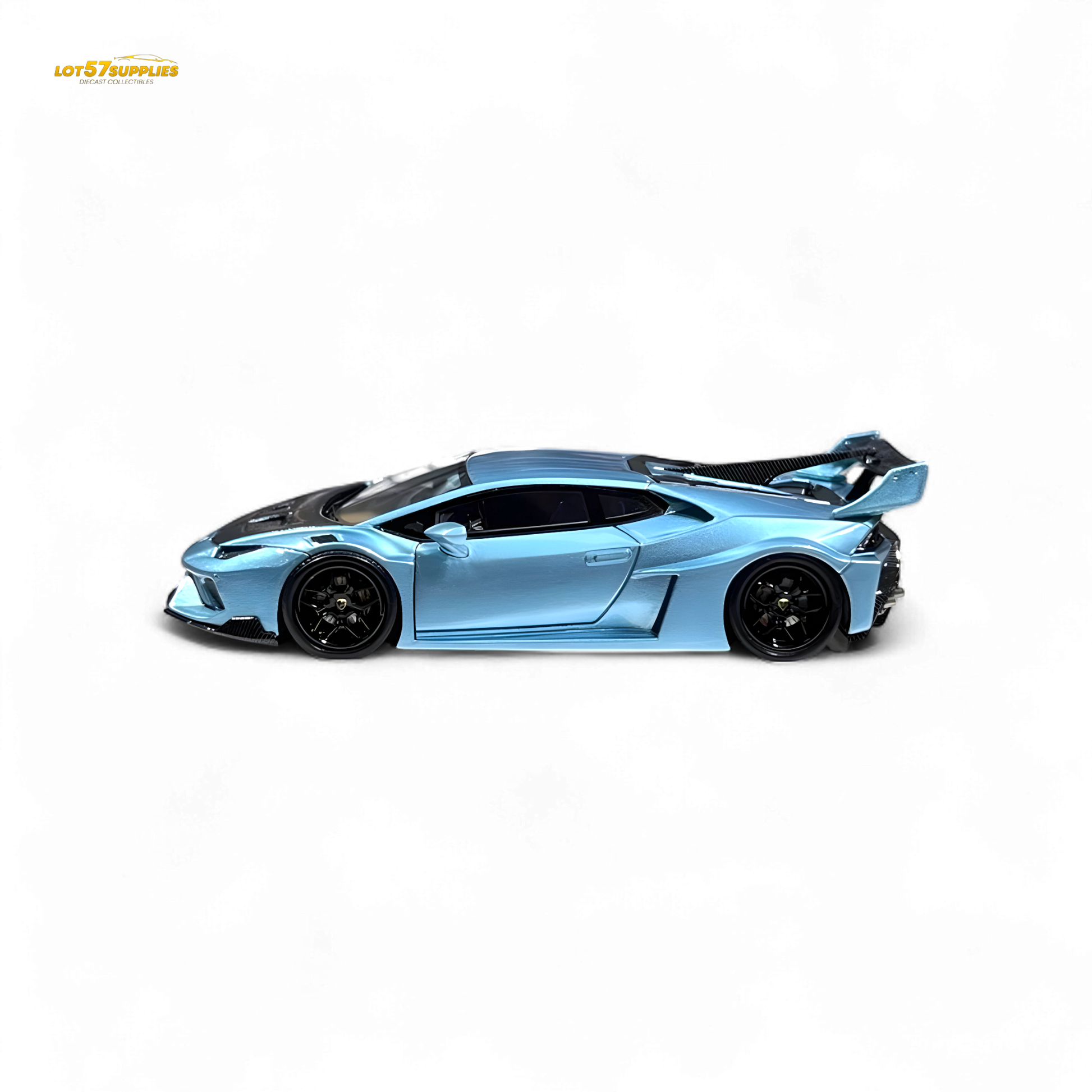 Blue Lamborghini Huracan LP610-4 diecast model in 1:64 scale, detailed ICE BLUE Lamborghini car by Lot57Supplies Diecast Shop