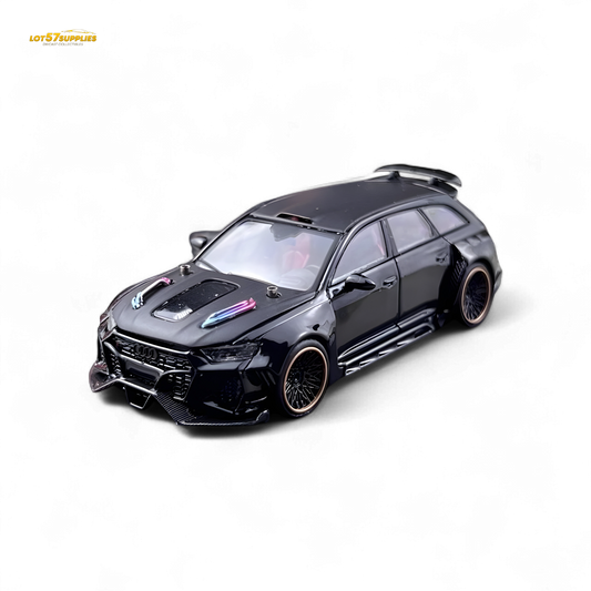 DCM Audi RS6 Wagon Metallic Black 1:64 - Evergreen Kings