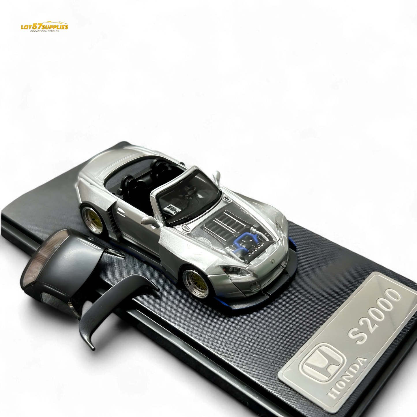 Rhino Model Honda S2000 Wide-Body Roadster Silver 1:64 - Evergreen Kings