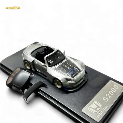 Rhino Model Honda S2000 Wide-Body Roadster Silver 1:64 - Evergreen Kings