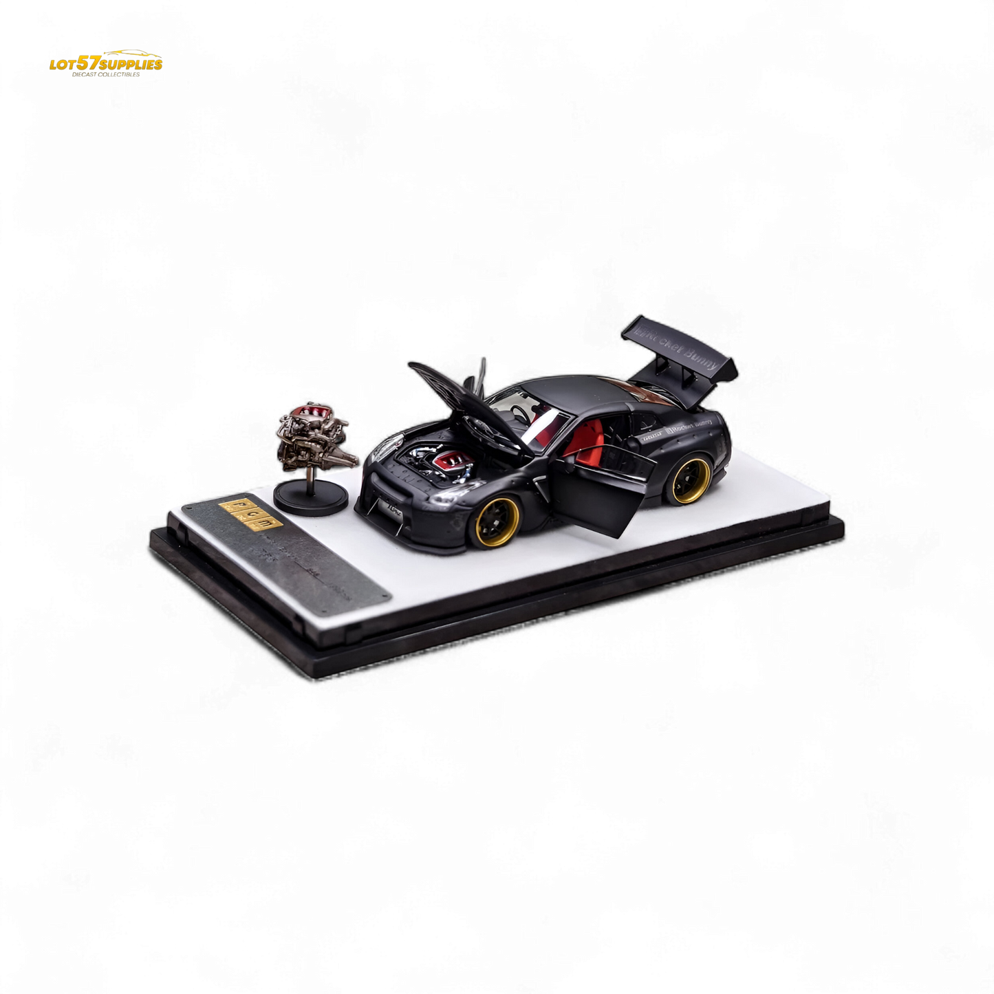 PGM Rocket Bunny R35 Matte Black 1:64 - Evergreen Kings