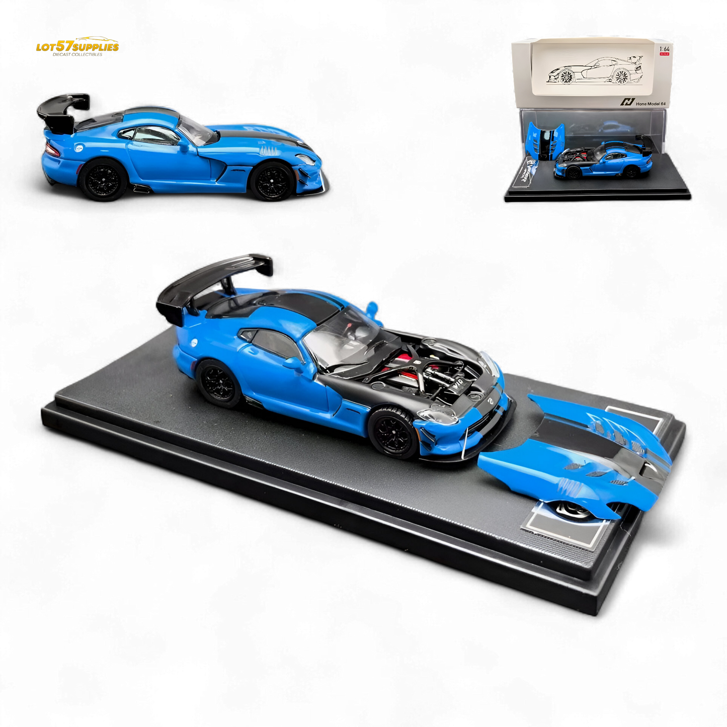 Blue Dodge Viper ACR Competition diecast model in 1:64 scale, detailed replica from Lot57Supplies Diecast Shop.