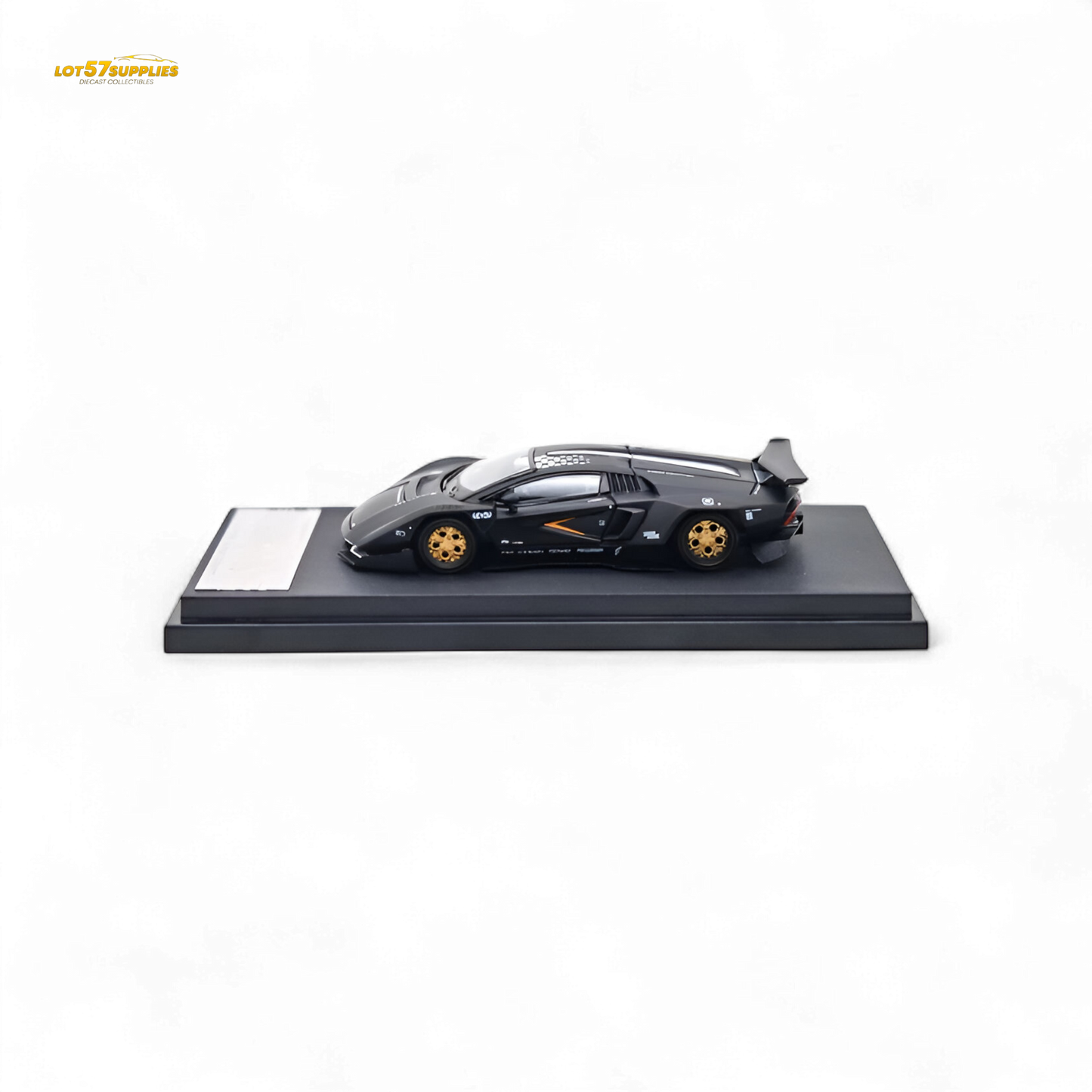 Black Lamborghini Countach diecast model by TimeMicro, detailed 1:64 scale collectible from Lot57Supplies Diecast Shop.