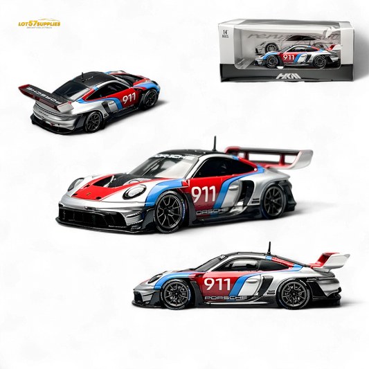 HKM Model Porsche 911 GT3 Rennsport Silver 1:64 - Evergreen Kings