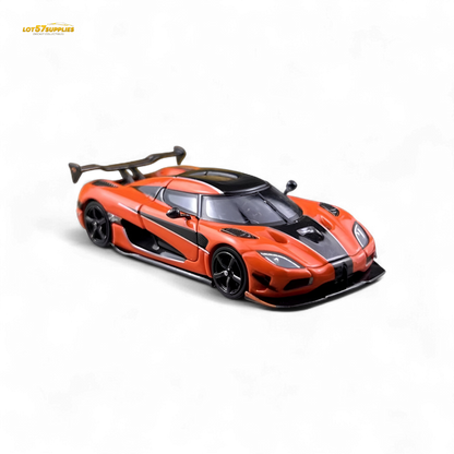 Orange Pagani Focal Horizon Agera RS diecast model car in 1:64 scale, detailed miniature collectible by Lot57Supplies Diecast Shop.