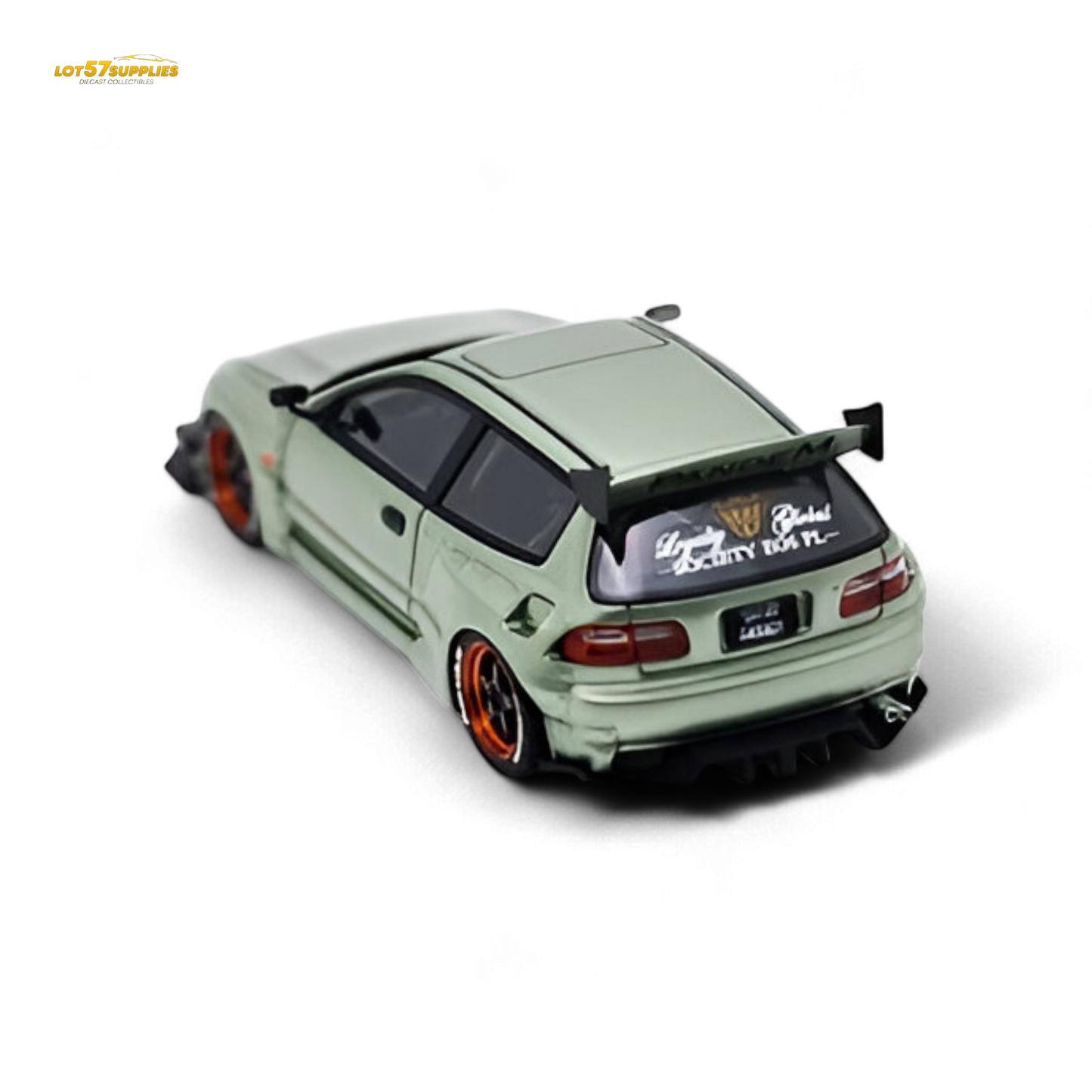 Bronze green YM Model Honda Civic EG4 K20 diecast car, 1:64 scale, detailed miniature from Lot57Supplies Diecast Shop.