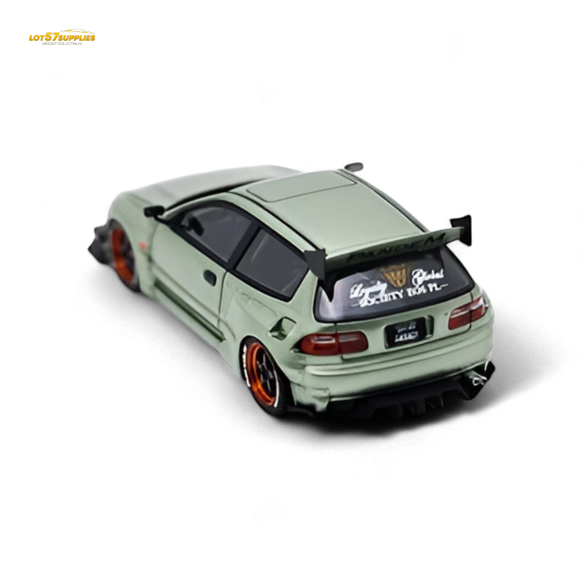 Bronze green YM Model Honda Civic EG4 K20 diecast car, 1:64 scale, detailed miniature from Lot57Supplies Diecast Shop.