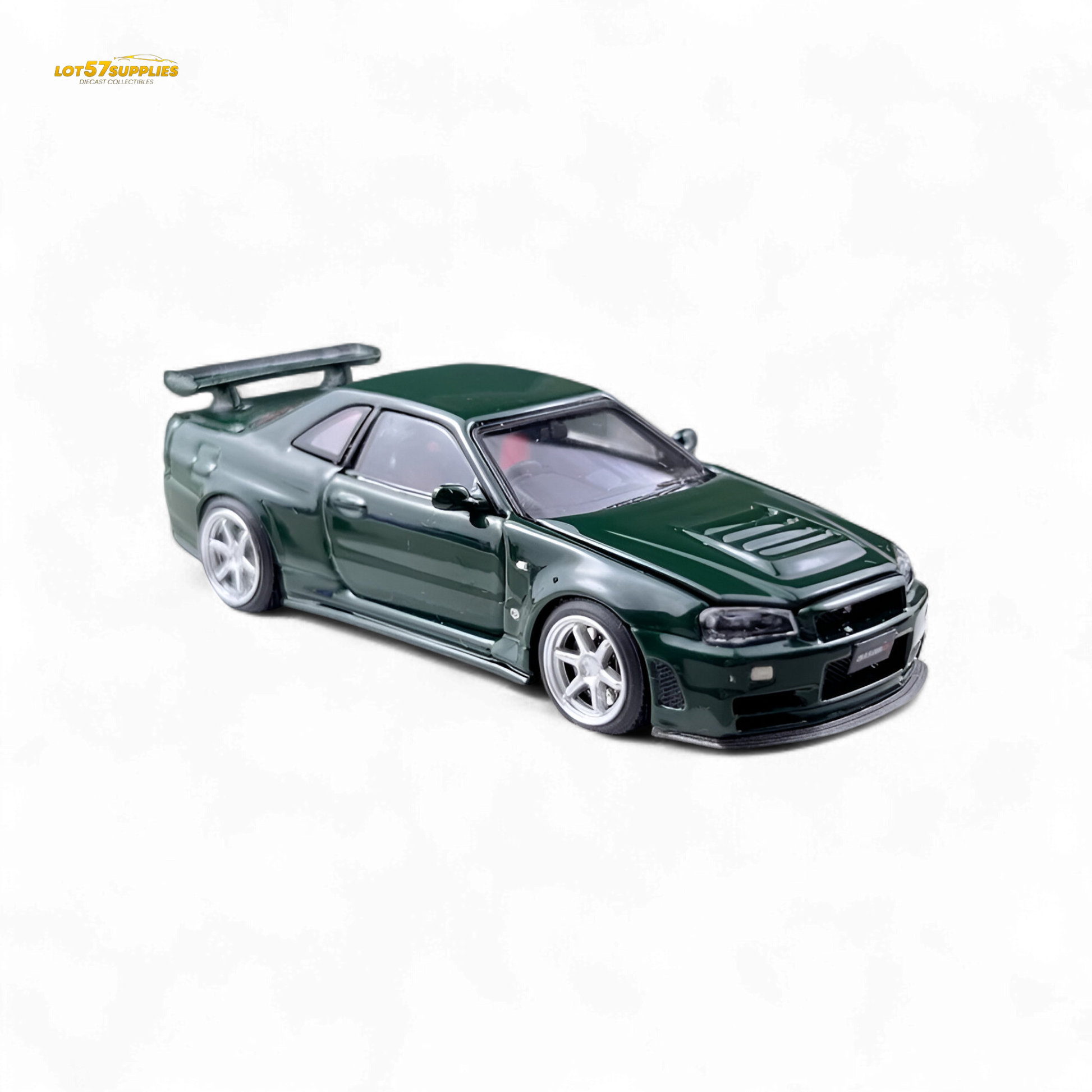 PGM Nissan GTR R34 Z-TUNE - British Green 1:64 Luxury Box 1:64 - Evergreen Kings