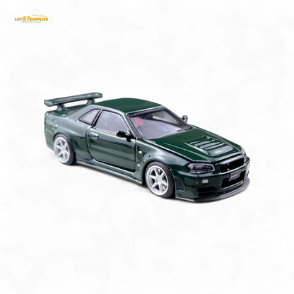 PGM Nissan GTR R34 Z-TUNE - British Green 1:64 Luxury Box 1:64 - Evergreen Kings