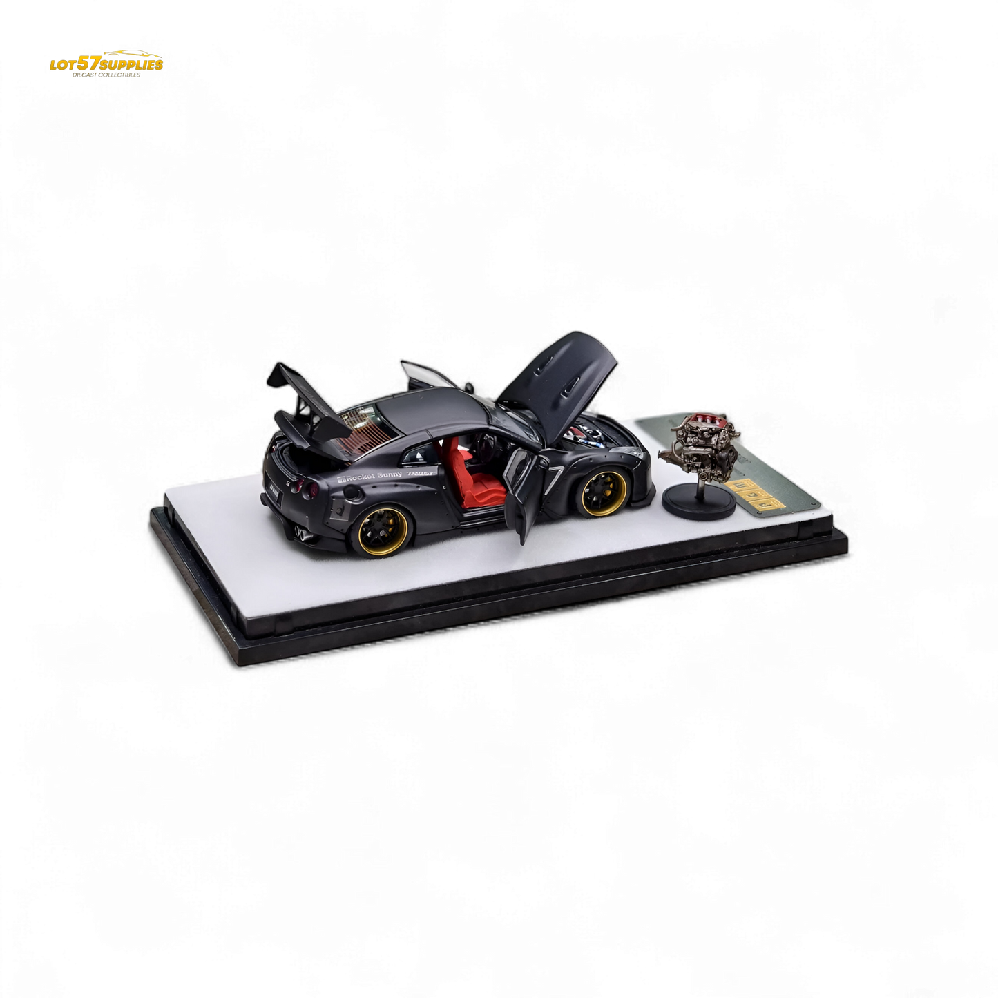 PGM Rocket Bunny R35 Matte Black 1:64 - Evergreen Kings