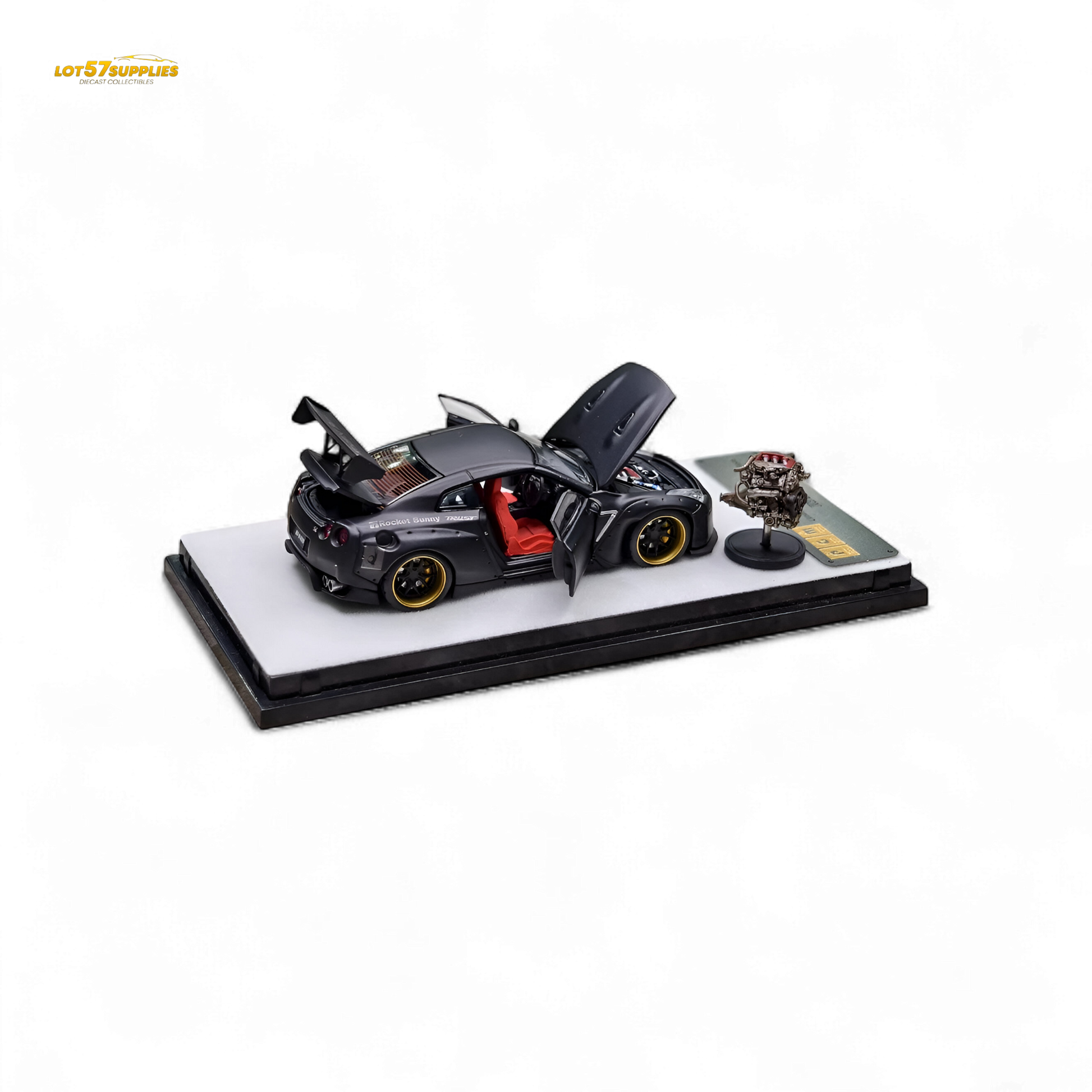 PGM Rocket Bunny R35 Matte Black 1:64 - Evergreen Kings