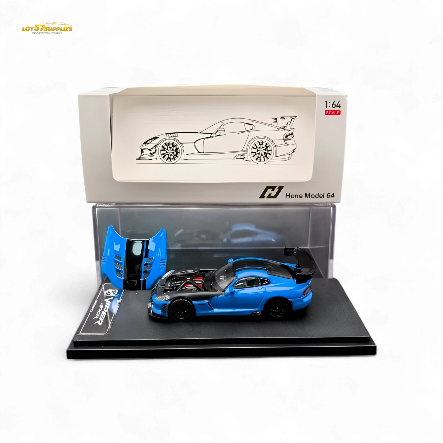 Dodge Viper ACR Competition blue diecast model car by Lot57Supplies Diecast Shop, detailed 1:64 scale collectible.