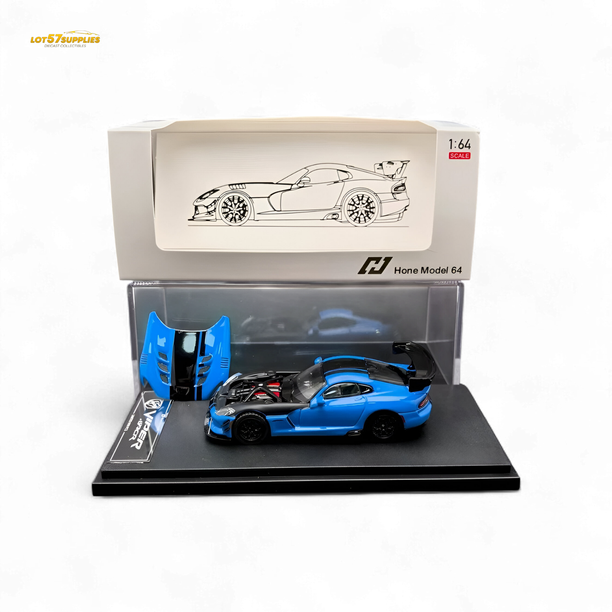 Dodge Viper ACR Competition blue diecast model car by Lot57Supplies Diecast Shop, detailed 1:64 scale collectible.