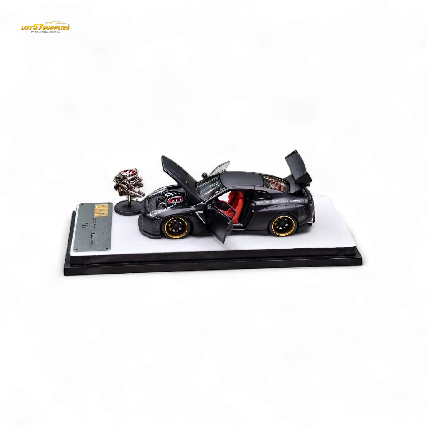 PGM Rocket Bunny R35 Matte Black 1:64 - Evergreen Kings