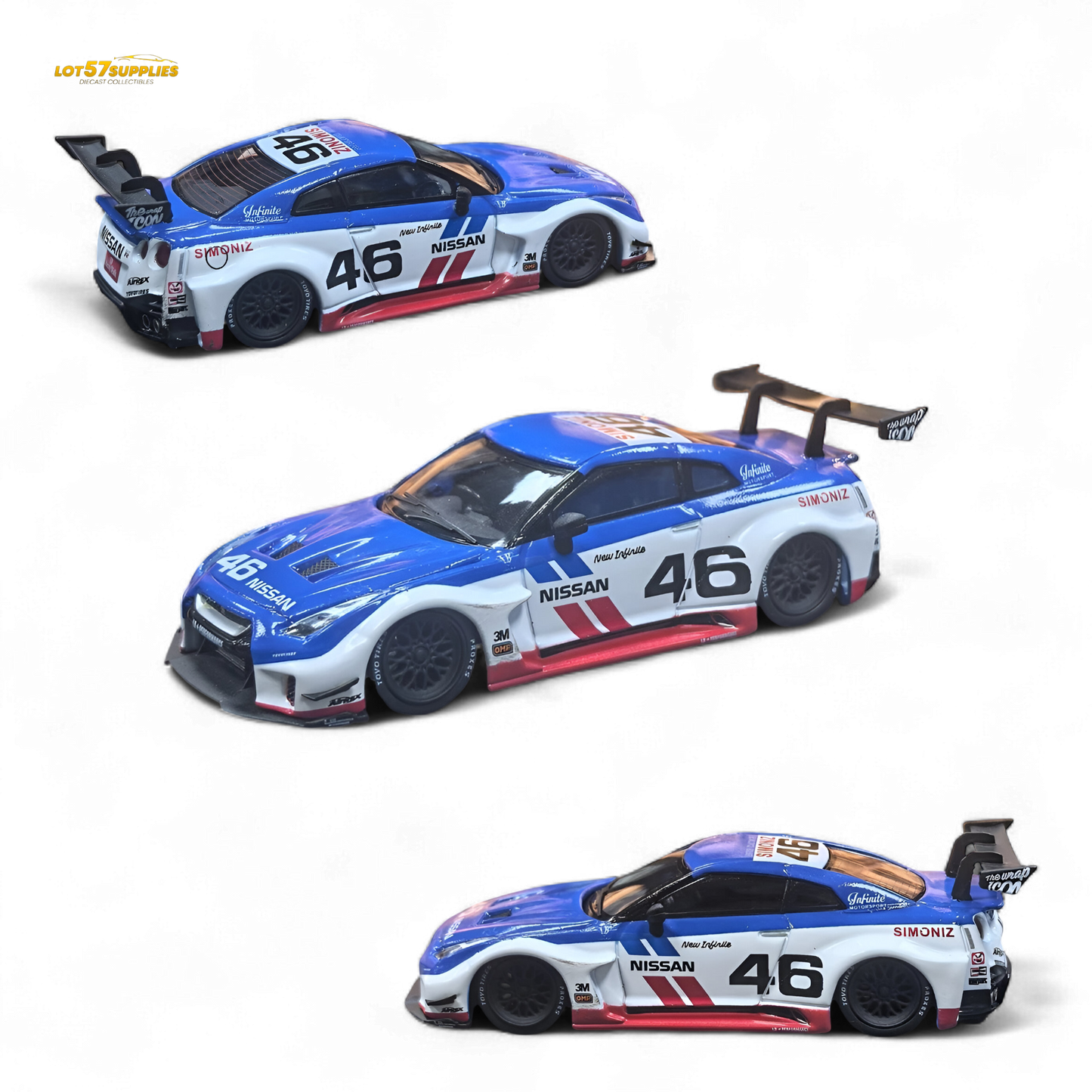 MC LB GTR R35 GT - BRE White Blue Top Livery 1:64 - Evergreen Kings