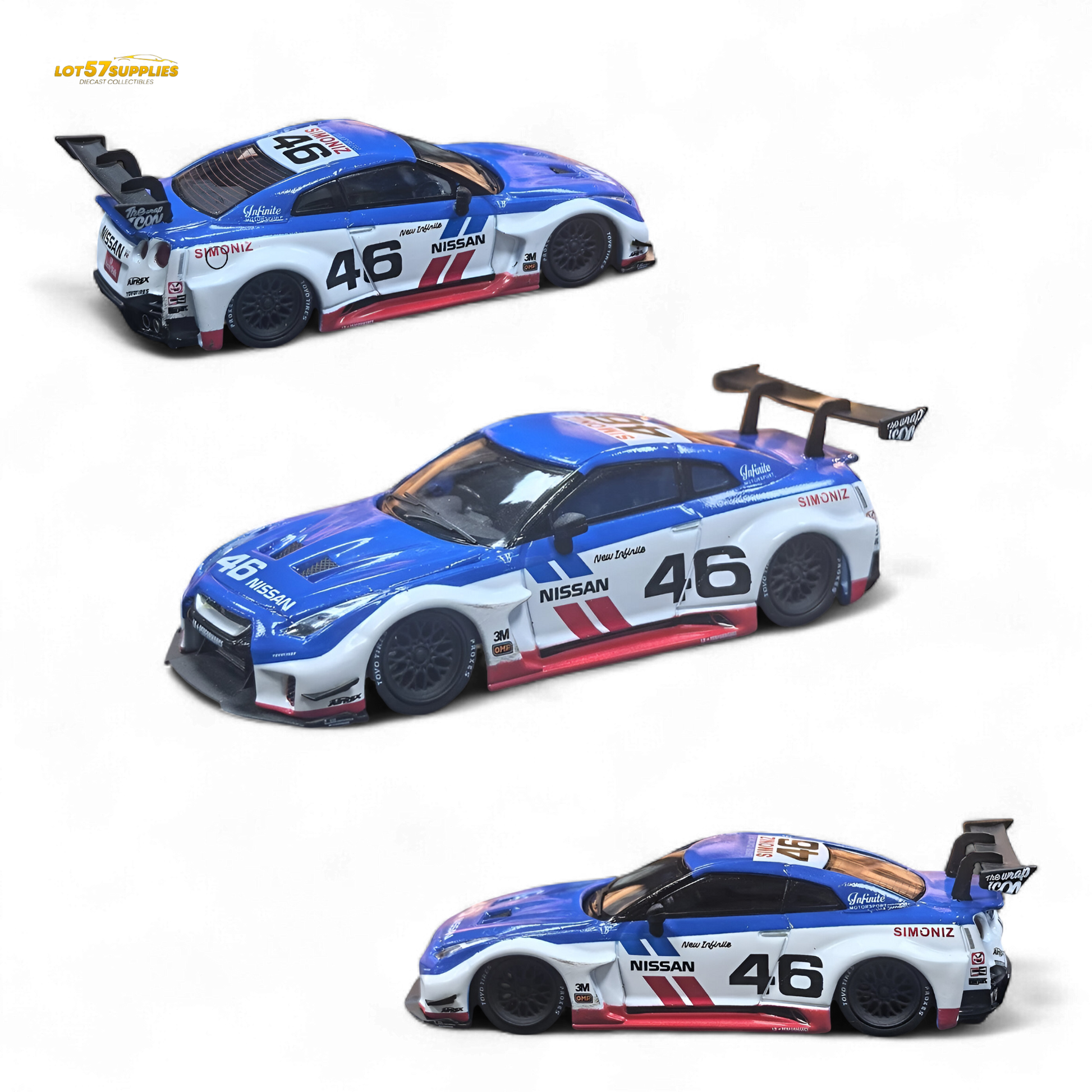 MC LB GTR R35 GT - BRE White Blue Top Livery 1:64 - Evergreen Kings