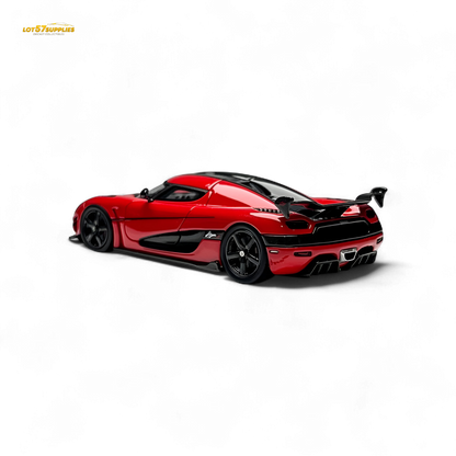 Red Lot57Supplies diecast Agera RS model in 1:64 scale with detailed features and sleek design.