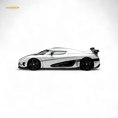Lot57Supplies Diecast Shop Guo Ji Agera RS Panda 1:64 scale diecast model car showing detailed black and white panda design.