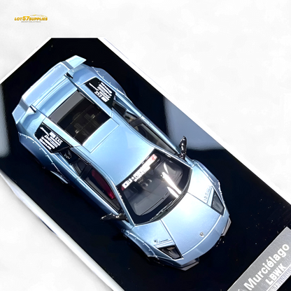 Ice blue Lamborghini Murcielago LBWK diecast model in 1:64 scale, detailed miniature by Lot57Supplies Diecast Shop.