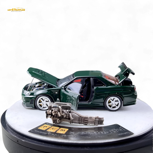 PGM Nissan GTR R34 Z-TUNE - British Green 1:64 Luxury Box 1:64 - Evergreen Kings