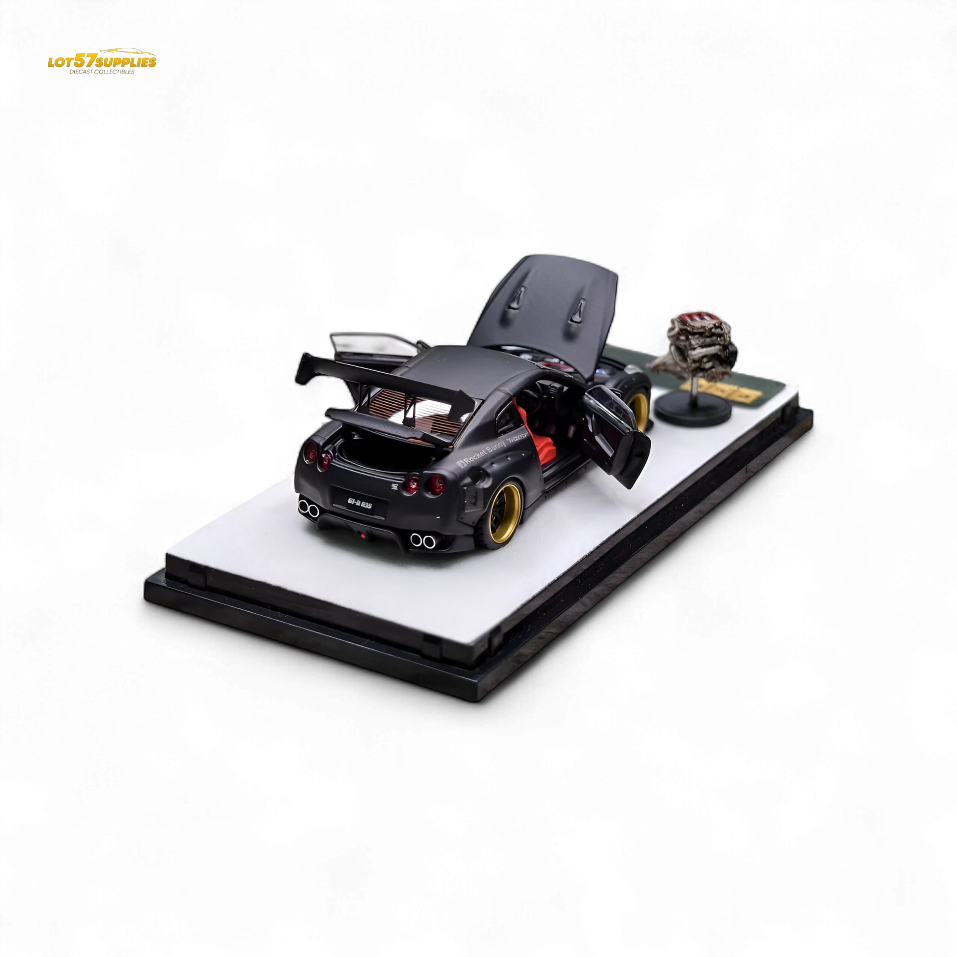 PGM Rocket Bunny R35 Matte Black 1:64 - Evergreen Kings
