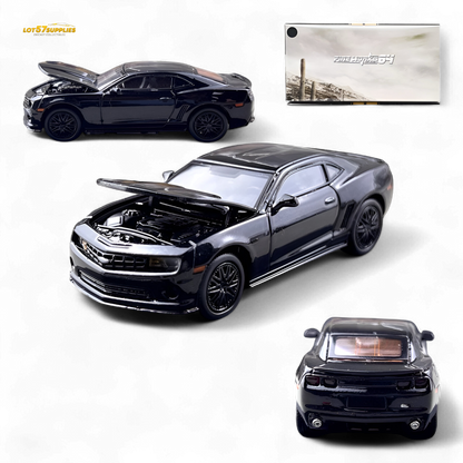 Chevrolet Camaro Bumblebee diecast car by Lot57Supplies Diecast Shop, 1:64 scale, detailed yellow and black finish.