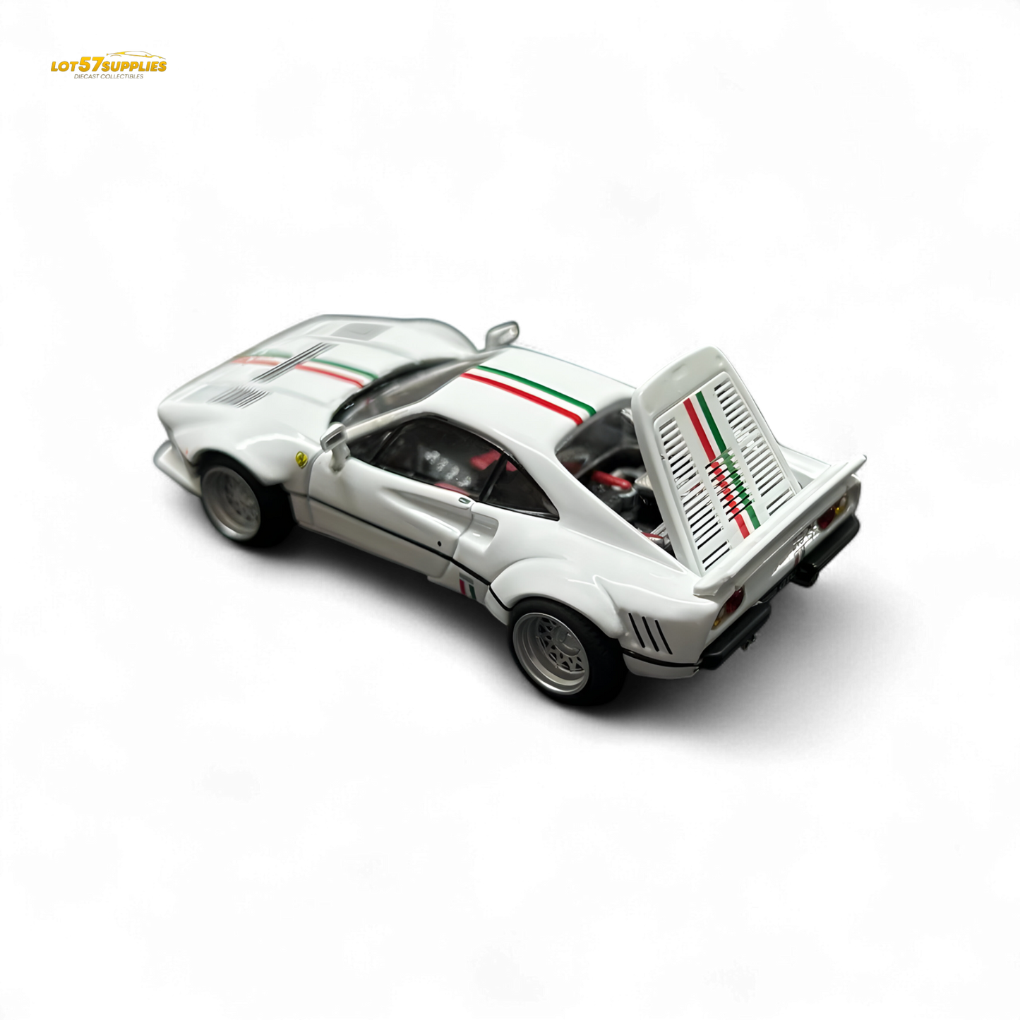 Hone Model 64 288GTO Wide-Body Latte Art White 1:64 - Evergreen Kings