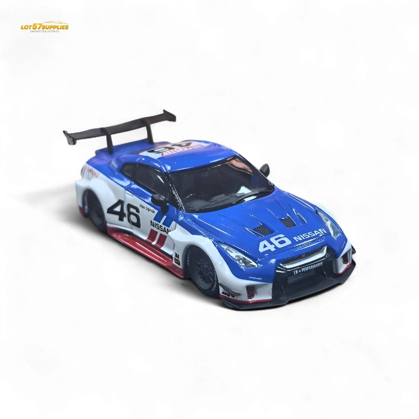 MC LB GTR R35 GT - BRE White Blue Top Livery 1:64 - Evergreen Kings