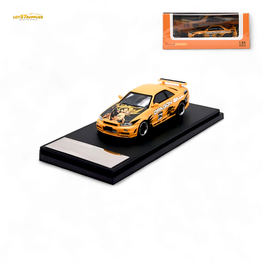 Fast Speed Skyline R34 GT-R Orange Dragon Z 1:64 - Evergreen Kings