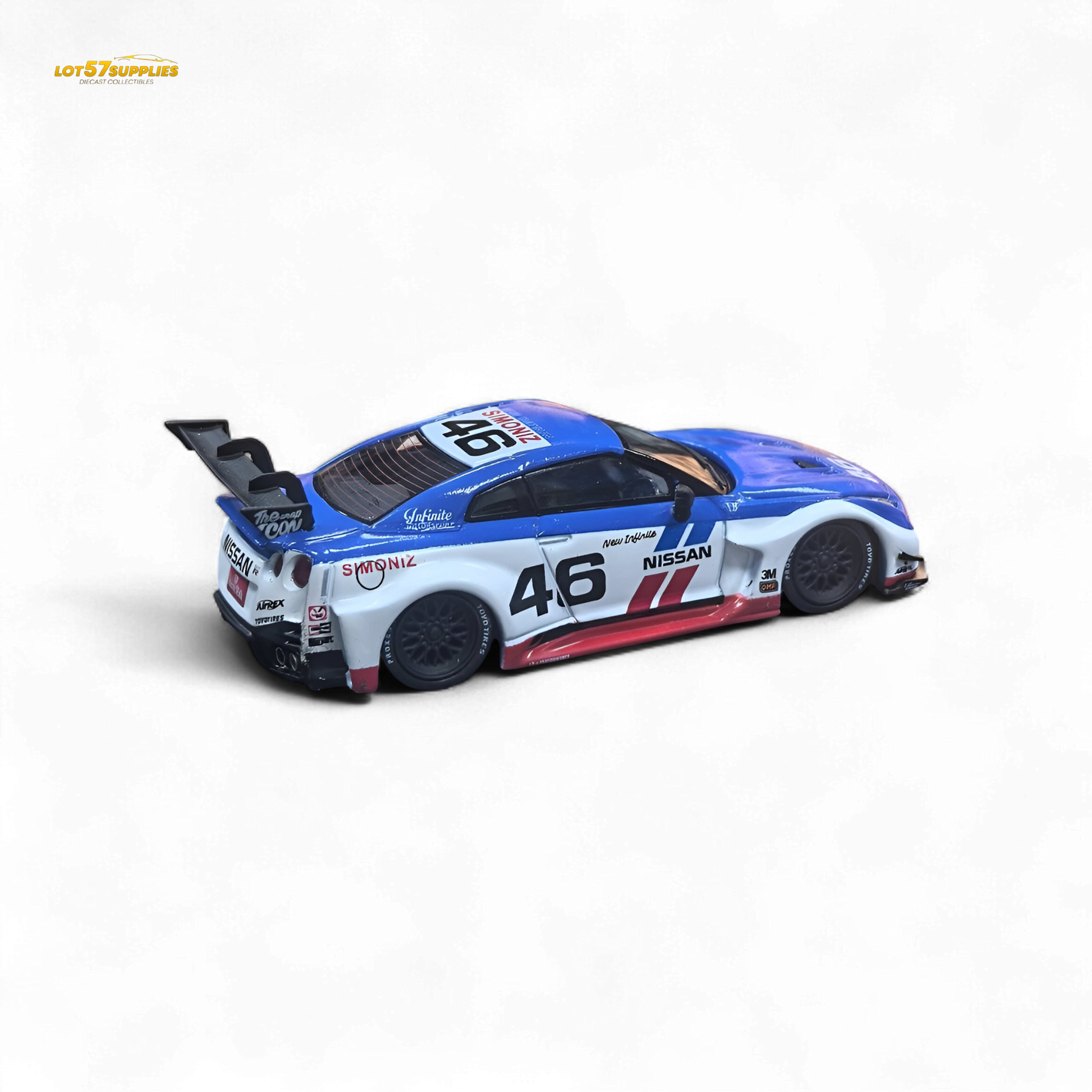 MC LB GTR R35 GT - BRE White Blue Top Livery 1:64 - Evergreen Kings