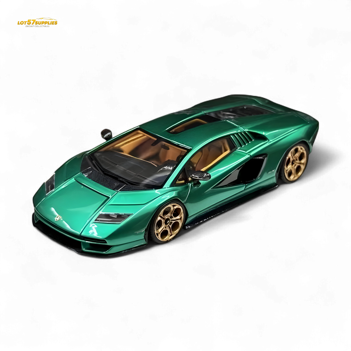 Diecast Lamborghini Countach LPI 800-4 model in Verde Arbete by Fuelme, 1:64 scale, detailed replica from Lot57Supplies Diecast Shop