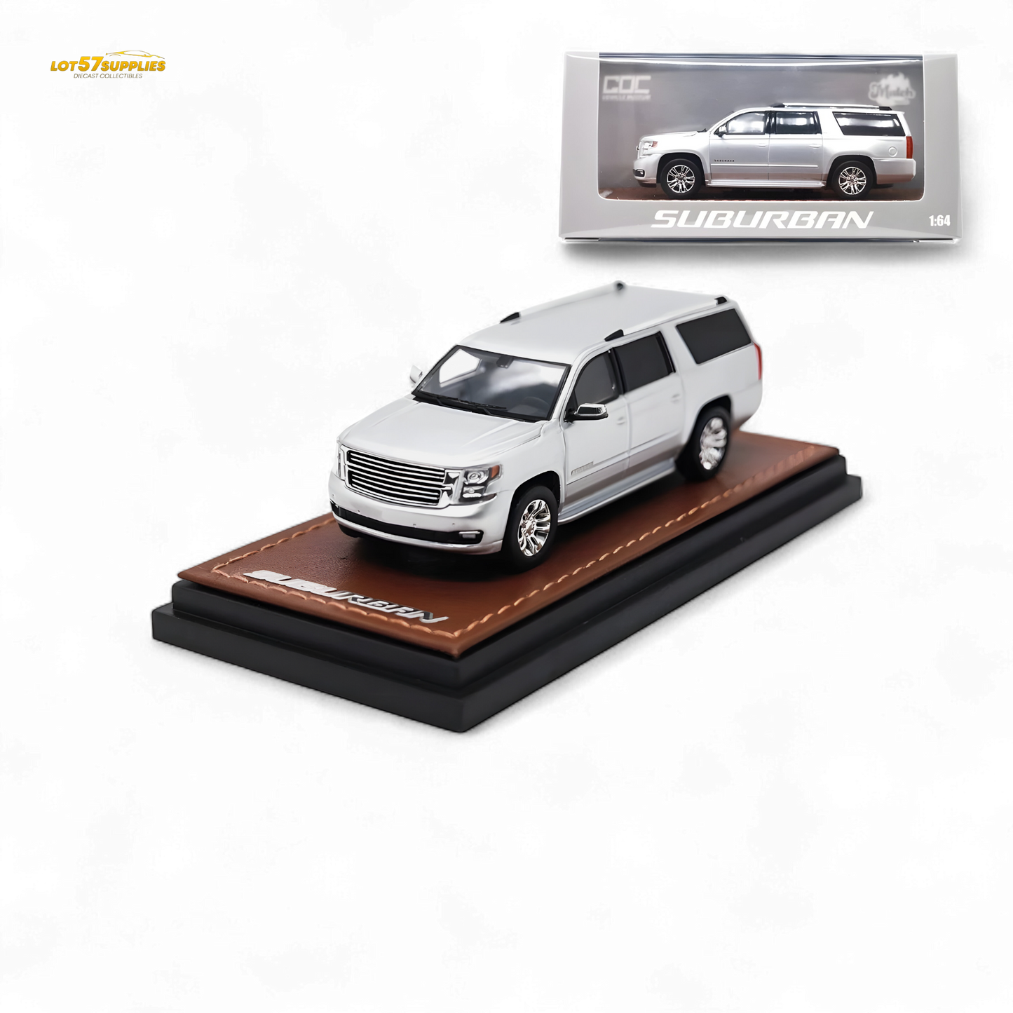 GOC Chevrolet Suburban 2015 Silver 1:64 - Evergreen Kings