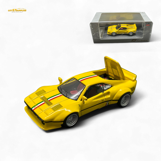 Hone Model 64 288GTO Wide-Body Latte Art Yellow 1:64 - Evergreen Kings