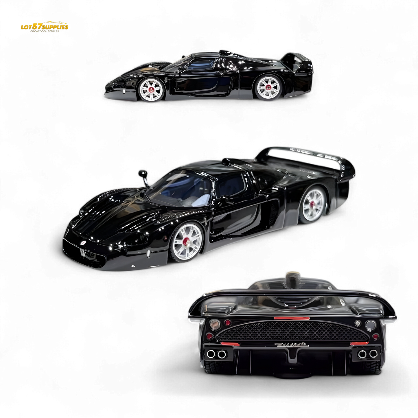 YM Model Maserati MC12 Stradale Corsa Black 1:64 - Evergreen Kings