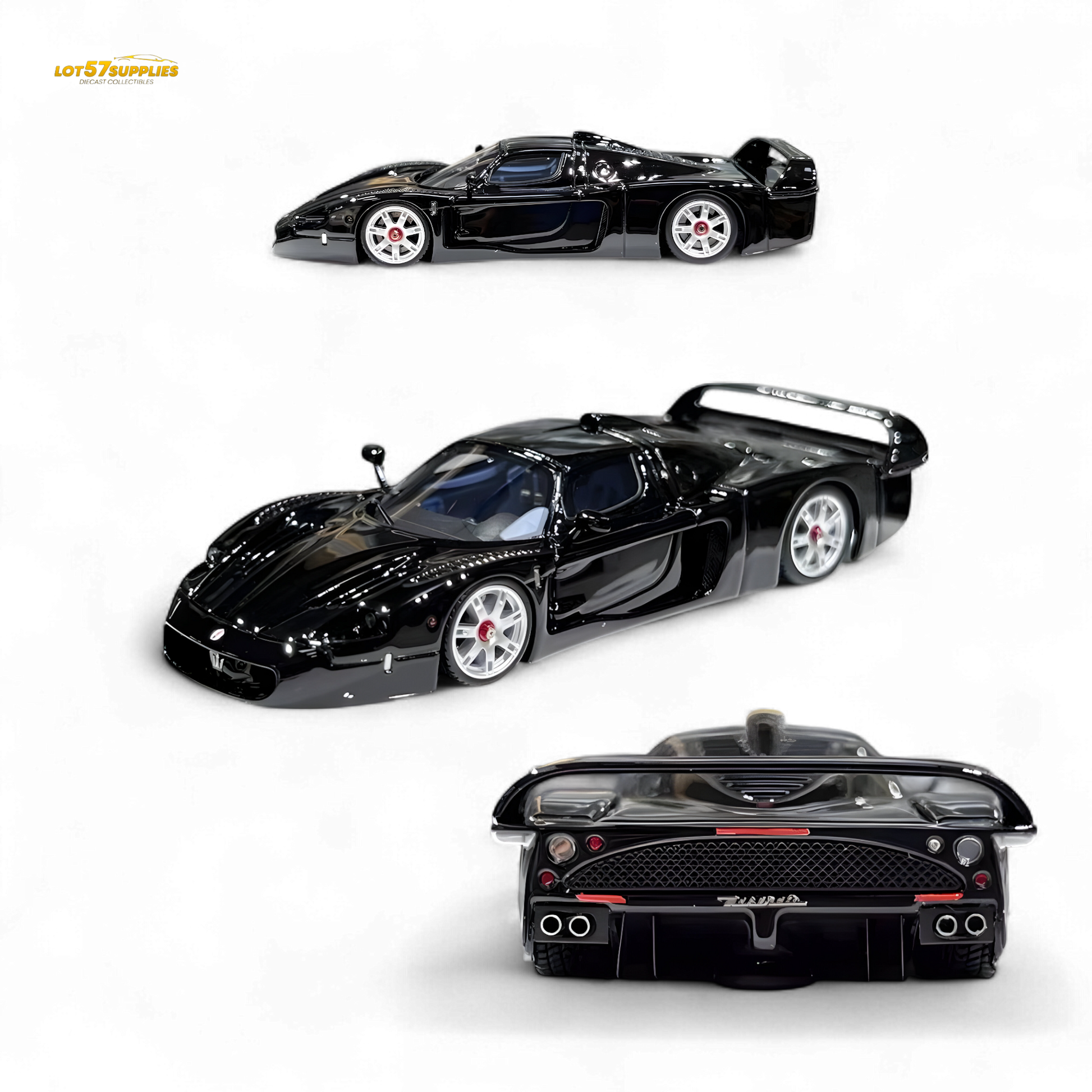 YM Model Maserati MC12 Stradale Corsa Black 1:64 - Evergreen Kings
