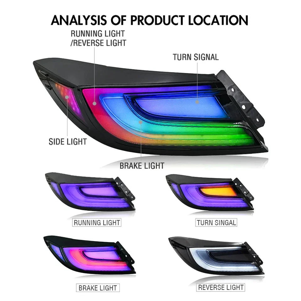 NTXGlow RGB LED tail lights for 2021–2025 Toyota GR86 and Subaru BRZ