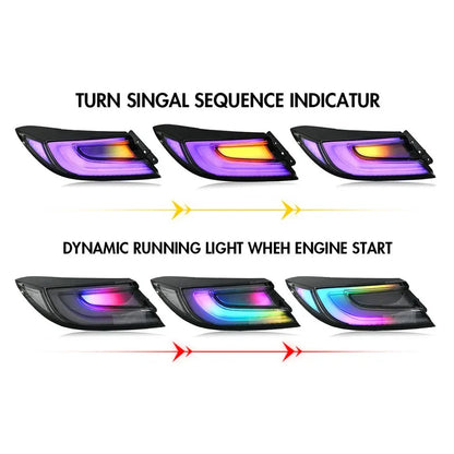 NTXGlow RGB LED tail lights for 2021–2025 Toyota GR86 and Subaru BRZ, illuminated rear view