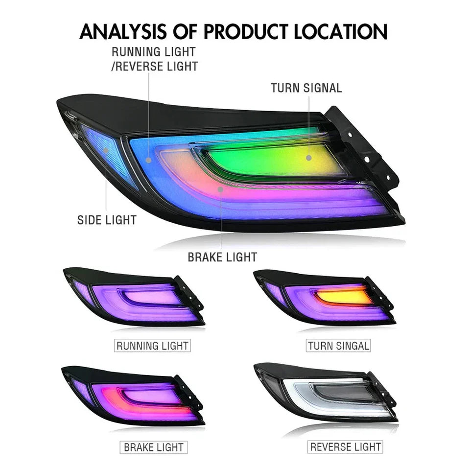 NTXGlow RGB LED tail lights for 2021–2025 Toyota GR86 and Subaru BRZ, rear view
