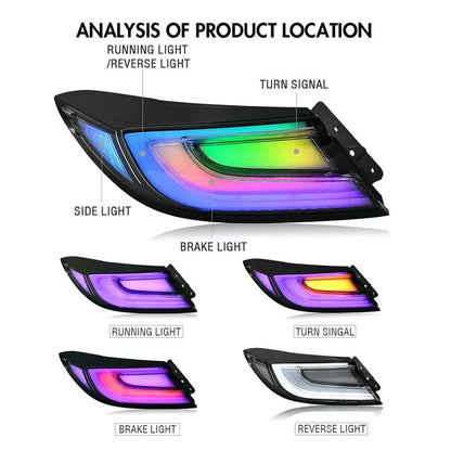 NTXGlow RGB LED tail lights for 2021–2025 Toyota GR86 and Subaru BRZ, rear view