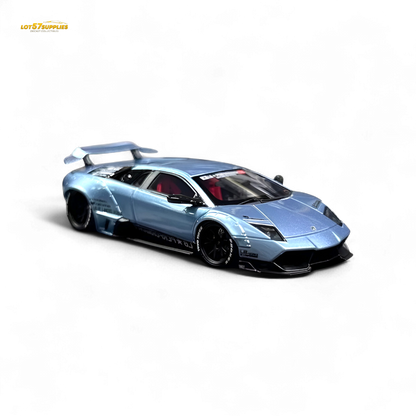 Ice blue Lamborghini Murcielago LBWK diecast model in 1:64 scale, detailed collectible car from Lot57Supplies Diecast Shop.