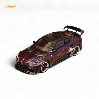 Street Weapon BMW M4 G82 Widebody Dark Purple 1:64 - Evergreen Kings
