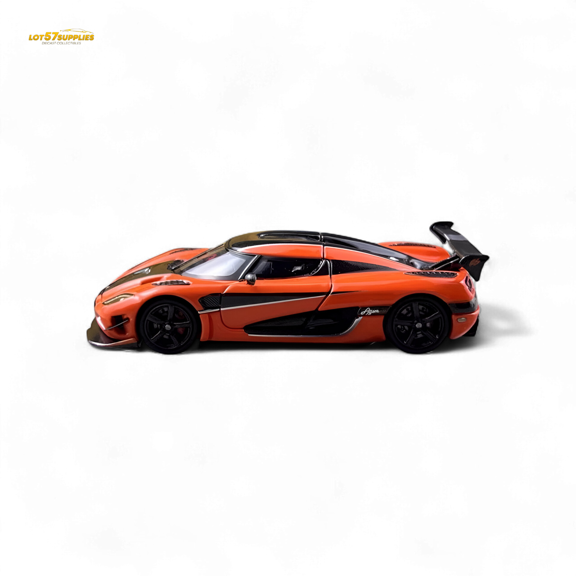 Orange Focal Horizon Agera RS Pagani diecast model in 1:64 scale, detailed view of the Lot57Supplies diecast shop product
