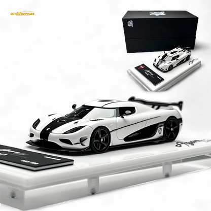 Lot57Supplies Diecast Shop Agera RS Panda 1:64 scale model car with detailed black and white panda paint design.