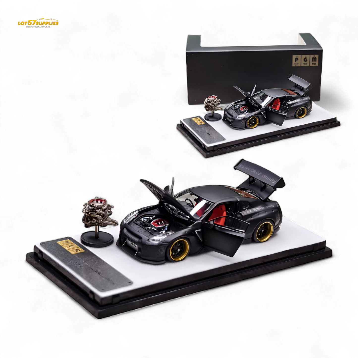 PGM Rocket Bunny R35 Matte Black 1:64 - Evergreen Kings