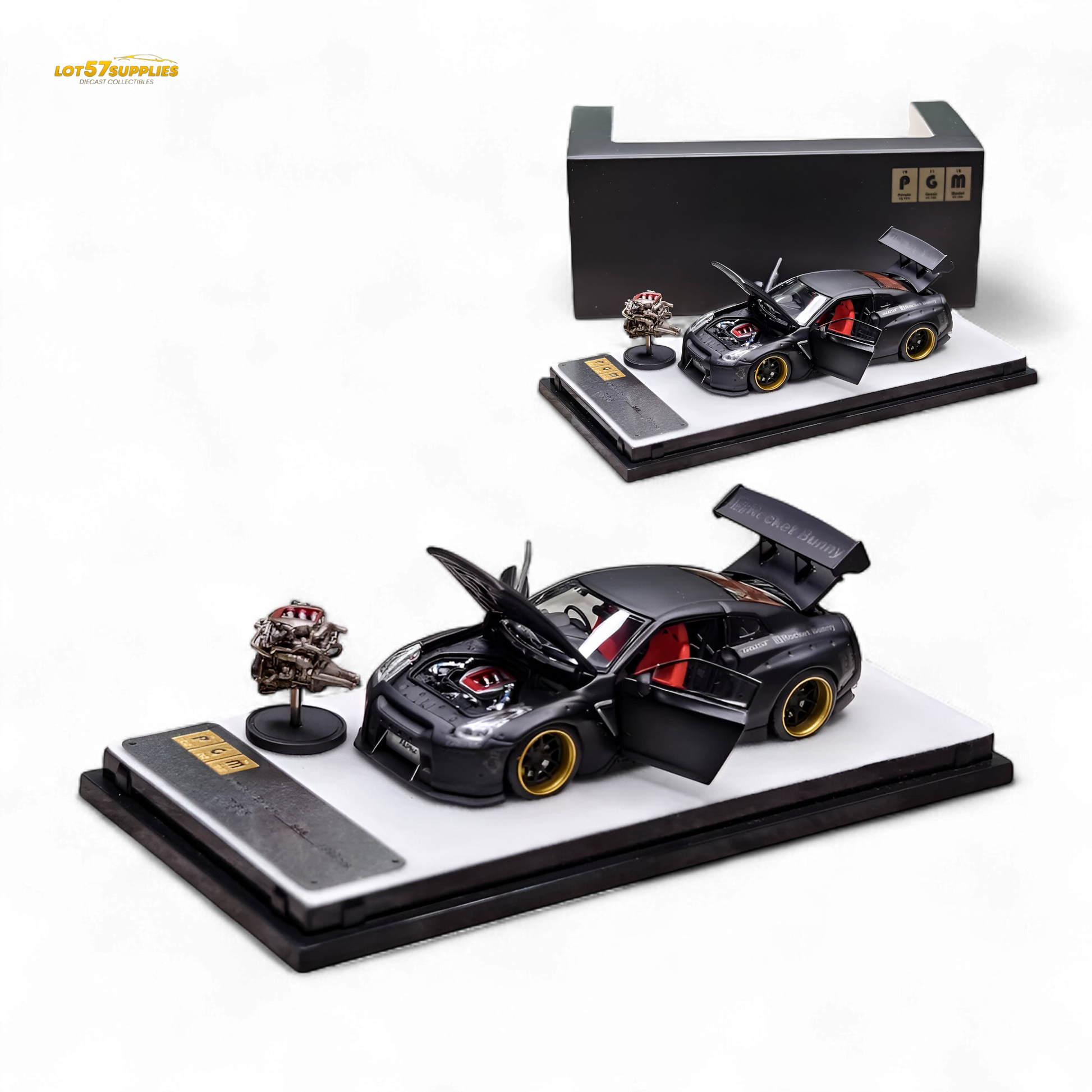 PGM Rocket Bunny R35 Matte Black 1:64 - Evergreen Kings