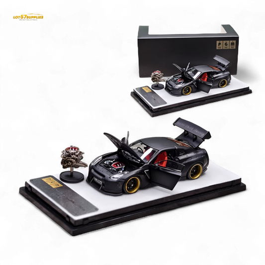 PGM Rocket Bunny R35 Matte Black 1:64 - Evergreen Kings
